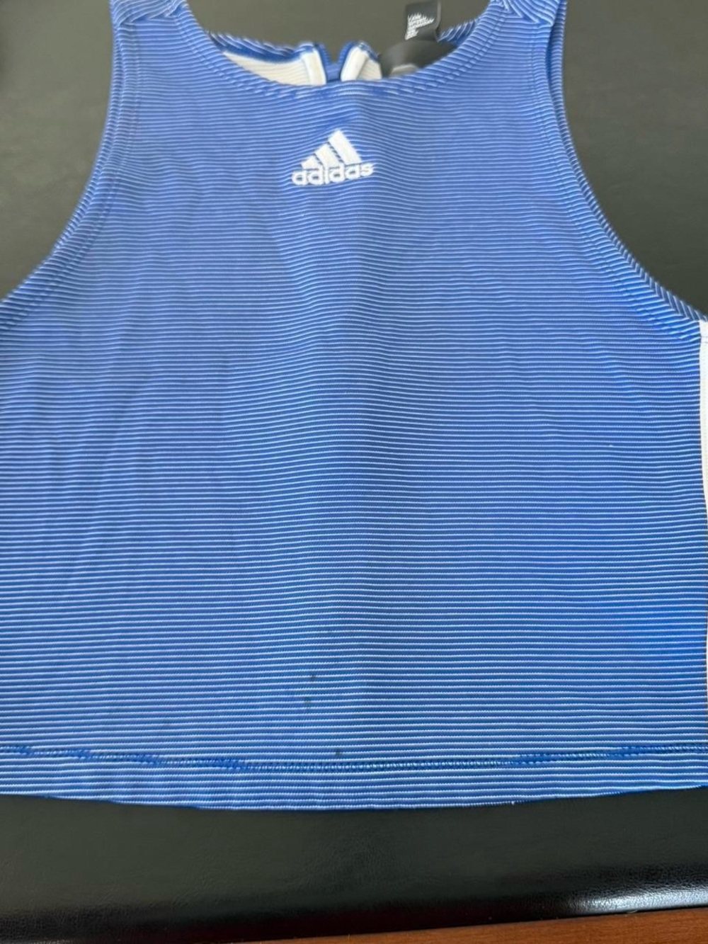 adidas Royal Blue Striped Performance Tank